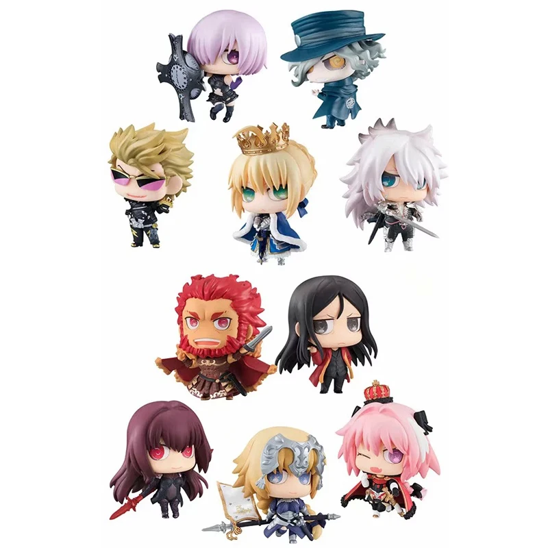 

5pcs Cute Mini Fate Stay Night FSN Anime Saber Shielder etc. Mini Solid Set PVC Action Figure Collection Model Doll Toys Gift
