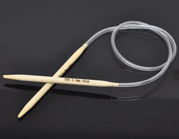 1 пара бамбуковых круглых вязальных игл 50 см (размер США 8/5.0 мм)|needles knitting|circular bamboo