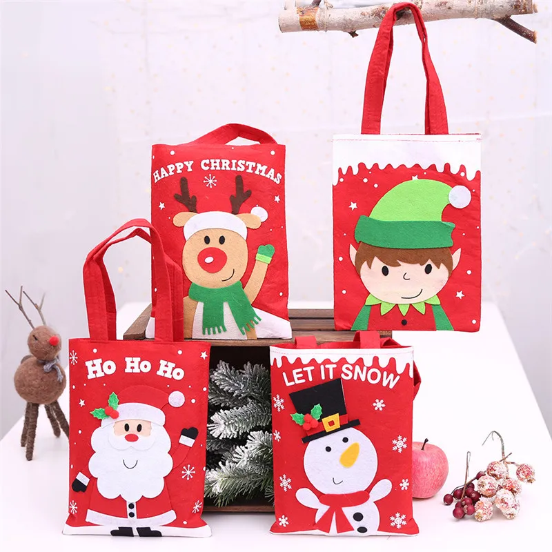 

1 Pc Christmas Bag Santa Claus Snowman New Year Gift Candy Bag Family Party Kids Gifts Ornaments Christmas Decorations For Home