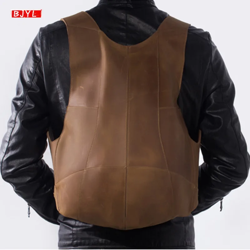 

Handmade original retro leather Men backpack crazy horse leather personality trend laptop backpack male leisure travel backpacks