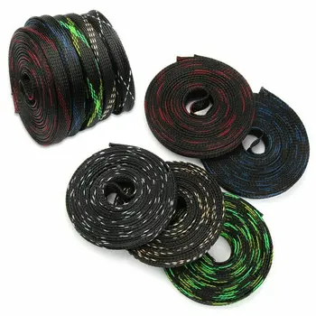 

5M/10M Cable Sleeves 10mm 5Colors Snakeskin Mesh Wire Protecting Nylon Tight