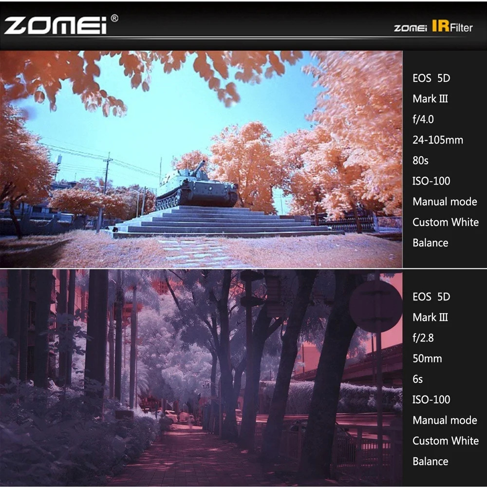 Najtaniej Zestaw obiektywów do aparatu podczerwieni IR680 IR720, IR760, IR850, IR950 zestaw obiektywów filtr 58 62 67 72 77mm do Nikon Canon Sony