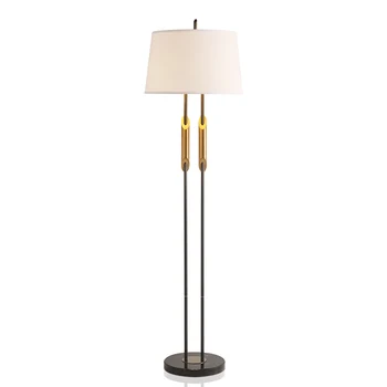 

New arrival floor lamp American 2 lamps creative foyer bedroom study cloth art standing lamp post modern LED lighting fixture