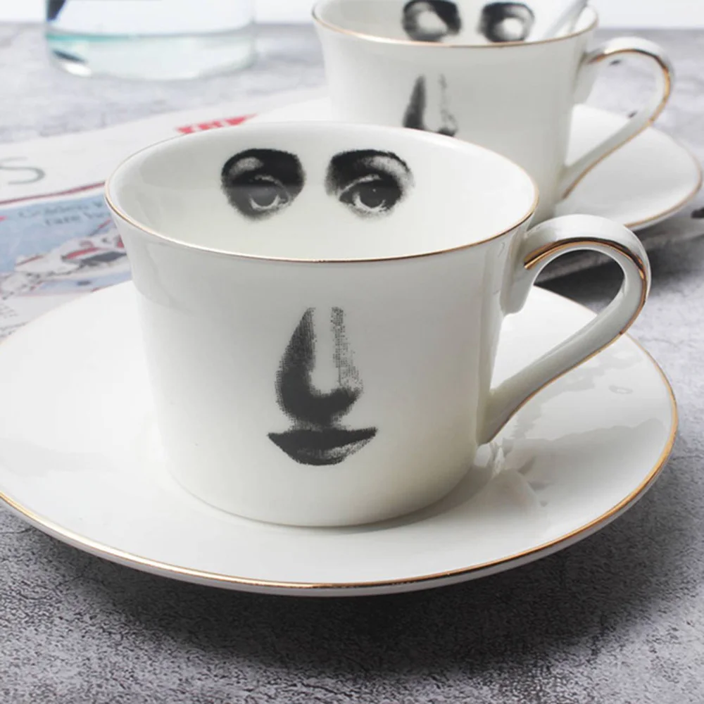 Fornasetti чайная чашка скандинавский винтажный костяной фарфор кофейные кружки с