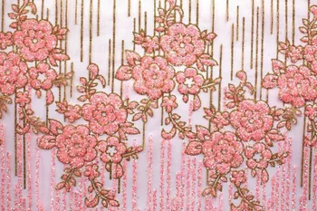 

sparkly Indian wedding fabric with hand-printed glue glitter and sequins