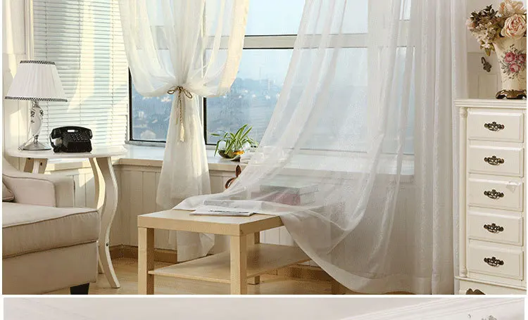 Современная Блестящая Серебристая однотонная белая прозрачная занавеска для спальни, оконная драпировка, тюль для гостиной, кухни, вуаль, ткань в римском стиле