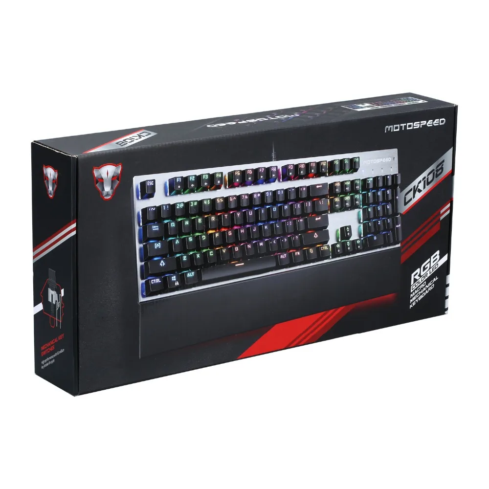 Motospeed CK108 механическая клавиатура USB Проводная игровая синий/черный