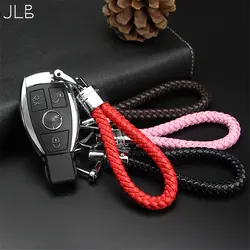 JLB женский автомобильный брелок Красный Коричневый Черный Розовый брелок для ключей для автомобиля аксессуары ручной работы PU мужские
