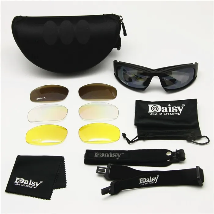 Новое поступление, очки Daisy X7, военные очки, пуленепробиваемые армейские солнцезащитные очки с 4 линзами, оригинальная коробка, мужские очки для стрельбы, Gafas