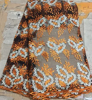 

French Net Lace Fabric 2019 Latest African Lace Fabric With Embroidery Mesh Tulle Lace Fabric High quality Nigerian Lace ELM031