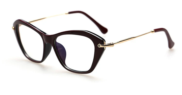 DRESSUUP Новая модная рамка очки женские кошачий глаз очки Женские Классические оптические винтажные очки оправа очки Oculos Gafas - Цвет оправы: C6 Russet