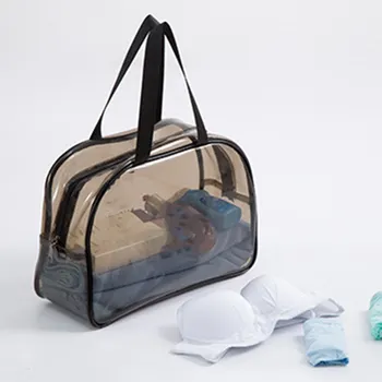 

Women's PVC Transparent Cosmetic Bag Waterproof Makeup Bag Travel Toiletry Storage Organizer Bath Wash Tote Case Large Capacity