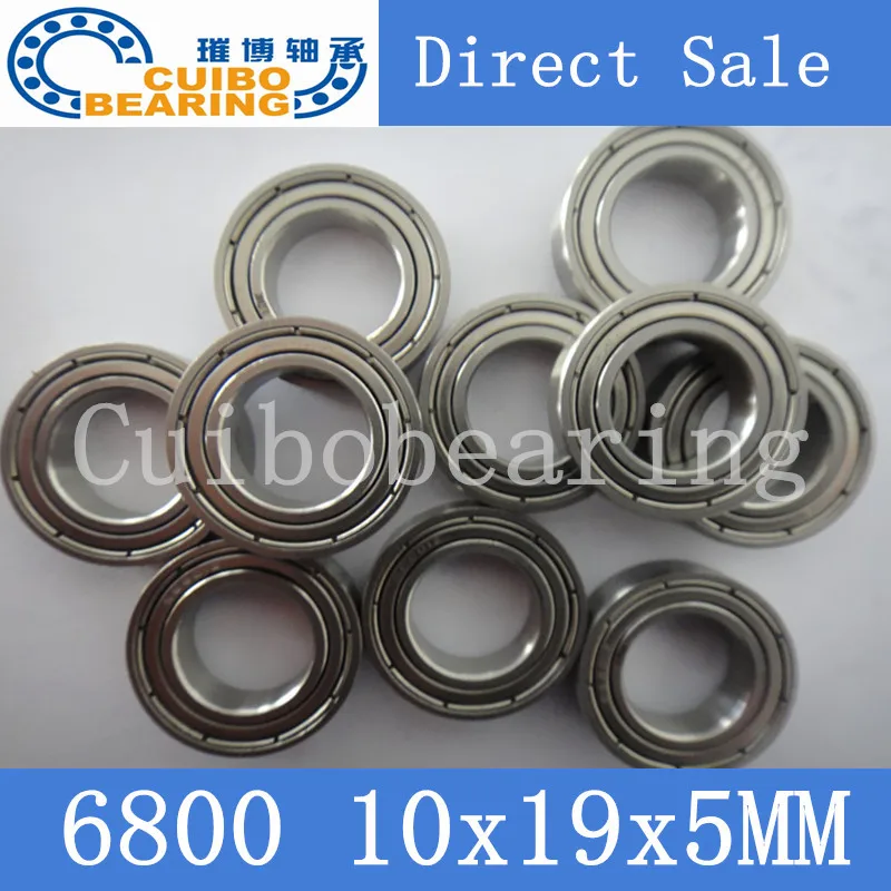 

Free shipping 50pcs bearing 6800 6800ZZ shielded cover thin wall deep groove ball bearings 61800 61800ZZ 10*19*5mm
