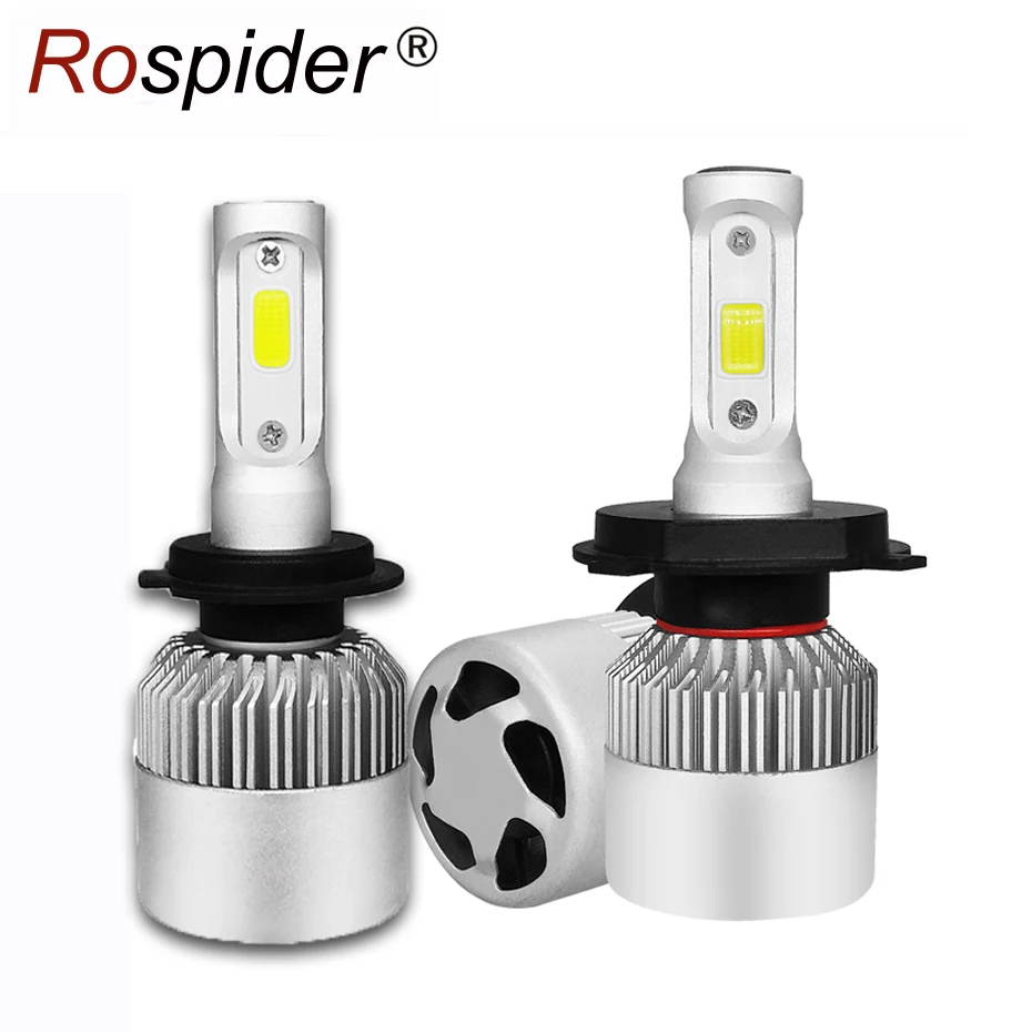 

12V 36W Per pair Car LED Headlight Bulbs 72W 8000LM H4 H7 LED H11 H8HB4 H1 H3 HB3 Auto Car Styling 6500K 6000K light Rospider S2