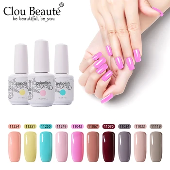 

Clou Beaute 47pcs Primer Gel Varnish Soak Off UV LED Gel Glitter Nude Pink Gel Polish Set All For Manicure Gel Paint Nail Art