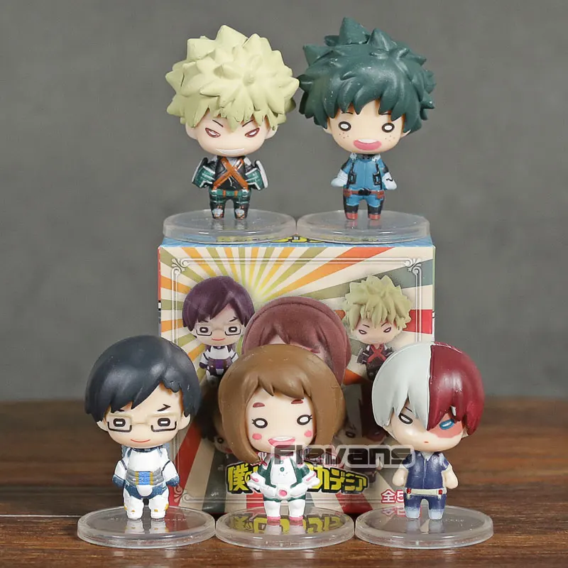 Мой герой мини ПВХ Цифры Katsuki Bakugo Izuku Midoriya Ochaco Uraraka шото Тодороки Tenya Иида 5