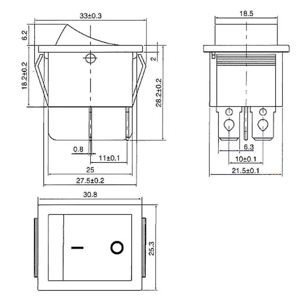 2 шт. красная лампа 4 Pin ВКЛ/ВЫКЛ Положение клавишный выключатель DPST 16A/250V KCD4 201|pin