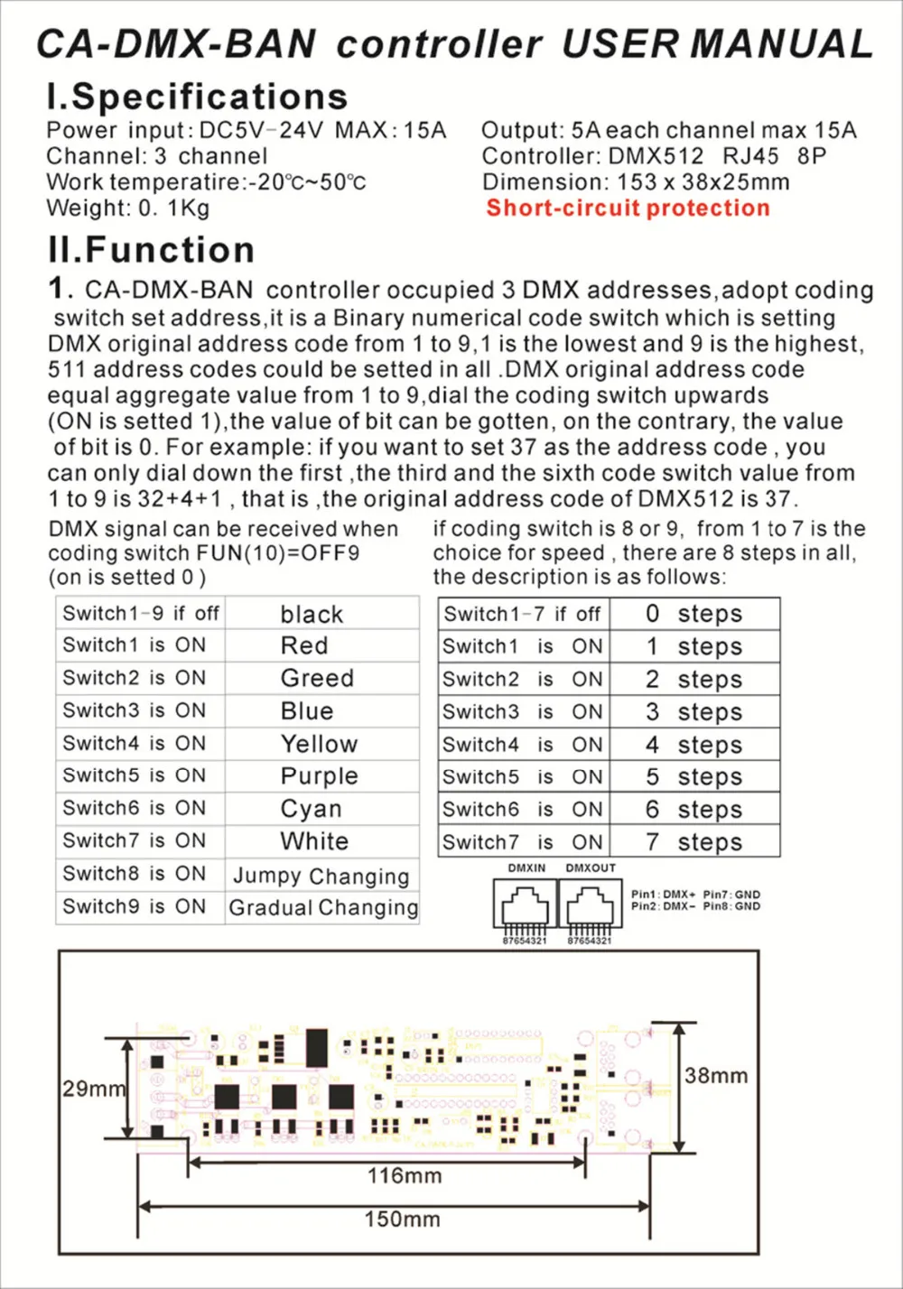 DMX512 3CH 4CH 6CH 8CH 12CH 18CH 24CH 27CH, светодиодный контроллер постоянного напряжения общий анод декодер диммер контроллер, 5~ 24V