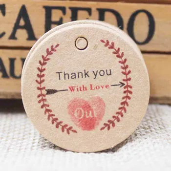 

500pcs DIY thank you jewelry &gifts label tag ,vintage HOME MADE candy/cookies decoration label tag ,kraft cake hang tag 3cm