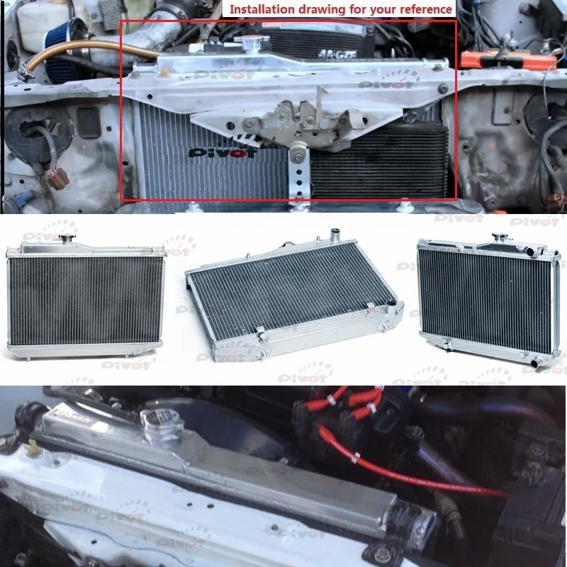 2-ROW FULL ALUMINUM RACING RADIATOR+2X 10/"RED FAN FOR 84-87 TOYOTA COROLLA AE86