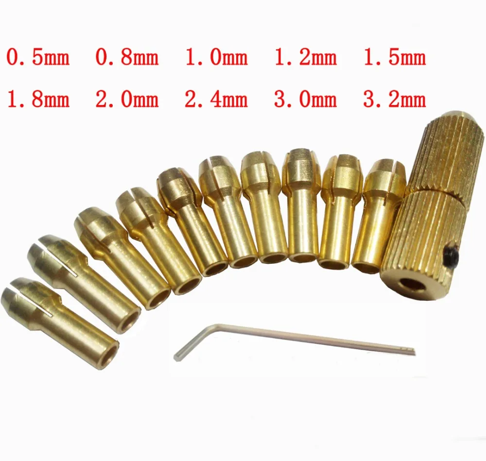 

High quality at the best price 10 unids / set 0.5 - 3.2 mm Drill Bit Collet Micro small electric twist Drill Chuck