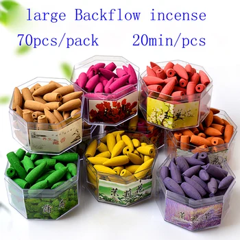 

70pcs large Backflow incense smoke backflow incense bullet cones aromatherapy fragrance mixture of fragrance household incense