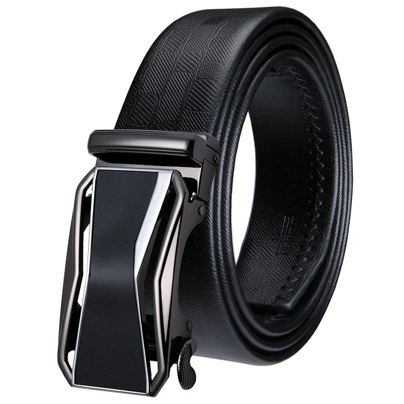 

Hi-Tie 2018 Fashion Designer Belts for Men Automatic Buckle Genuine Leather Belt Men Business Style Trouser Waist Long Belt