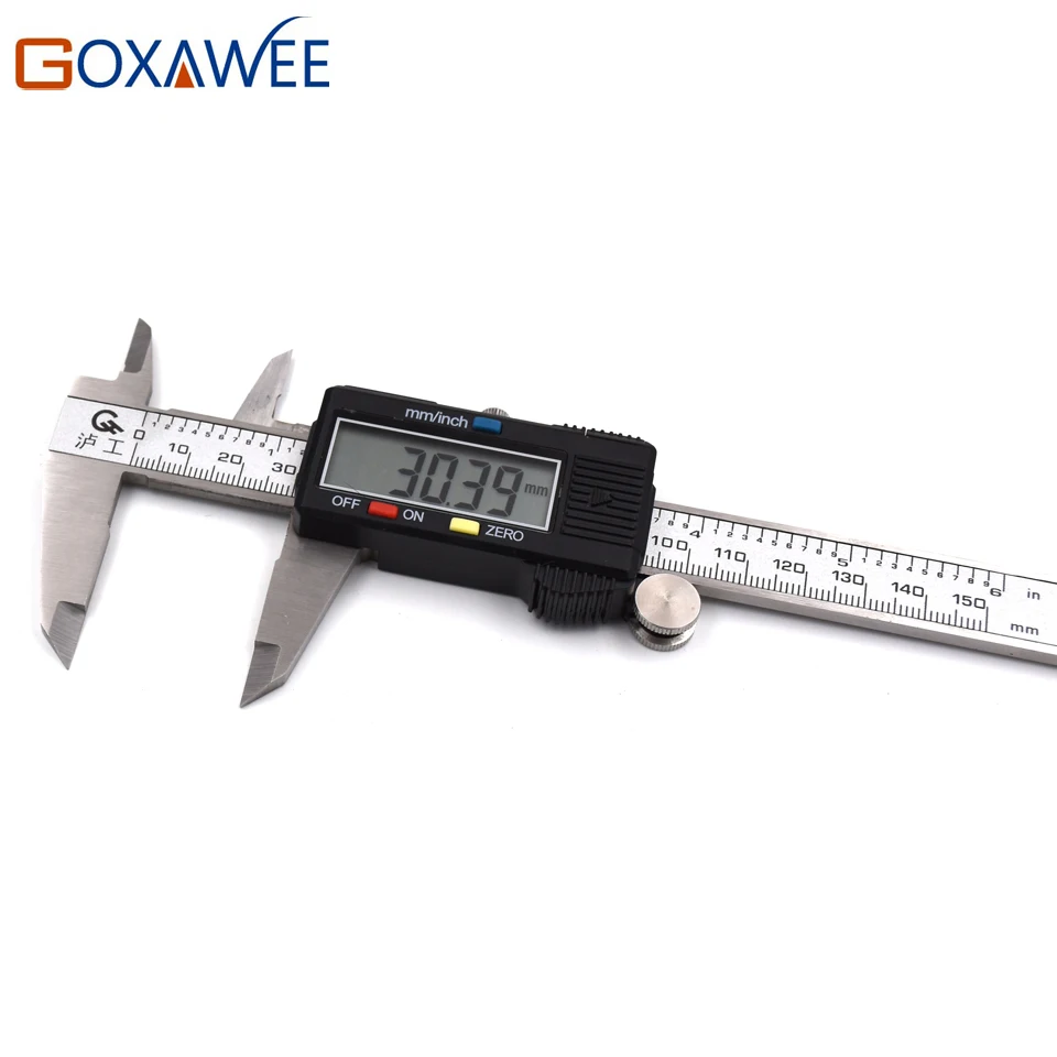

GOXAWEE Hardened Stainless Steel 0-150 mm Digital Caliper Electronic Digital Vernier Caliper Gauge Measuring Instrument Tools