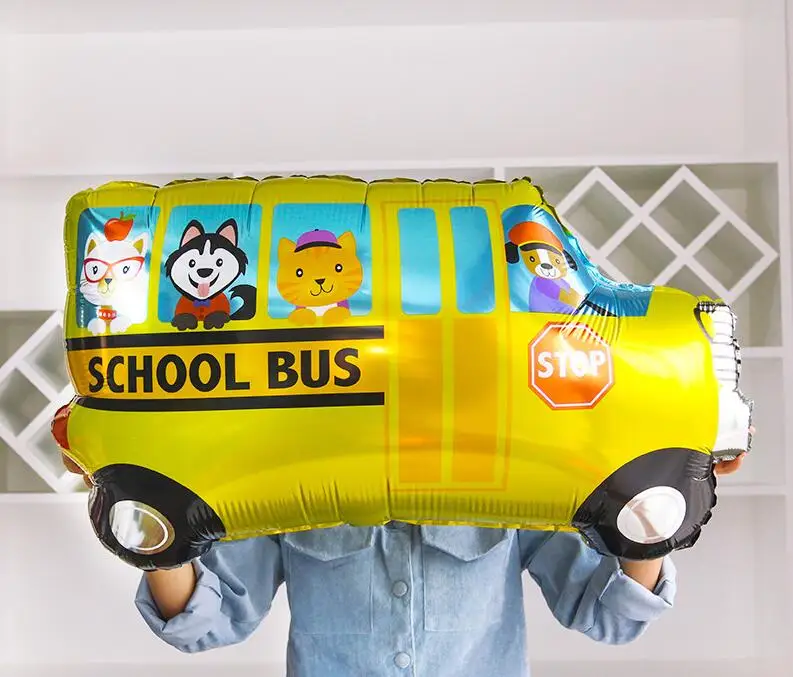 Большой инженерный автомобиль фольгированный шар мальчик подарок с днем рождения украшения шары автомобили грузовик автобус Танк самолет поплавок с гелием - Цвет: Bus