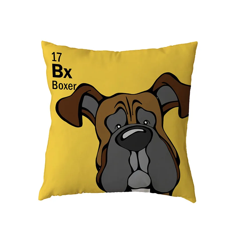 Милая сибирская Подушка хаски, чехол для боксерской собаки, миниатюрный шнауцер, 17 дюймов, украшение из Бигля, для дома, комнаты, дивана, наволочка - Цвет: 14