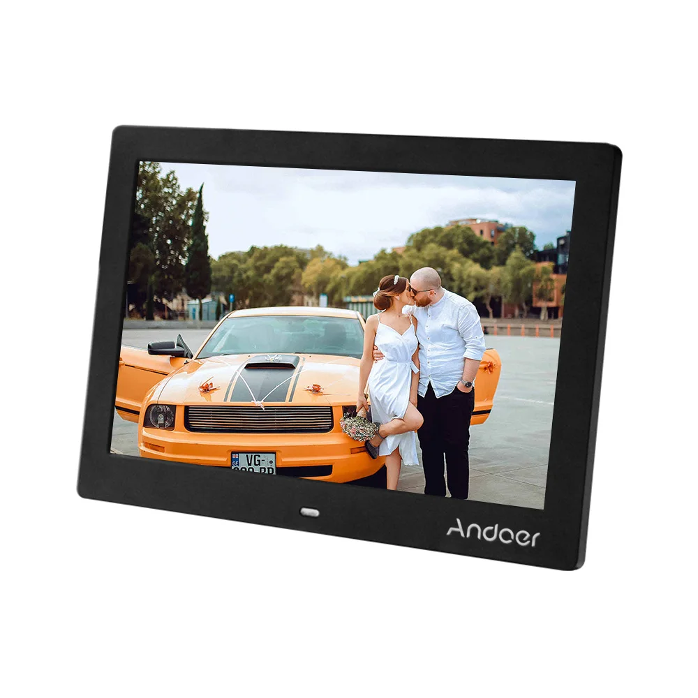 Andoer 1" 1280*800 цифровая фоторамка ips электронный фотоальбом с высоким разрешением часы календарь MP4 с пультом дистанционного управления