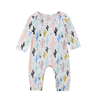 

2019 Emmababy New Hot Newborn Toddler Kid Baby Girl Boys Cactus Print Romper Jumpsuit Clothes