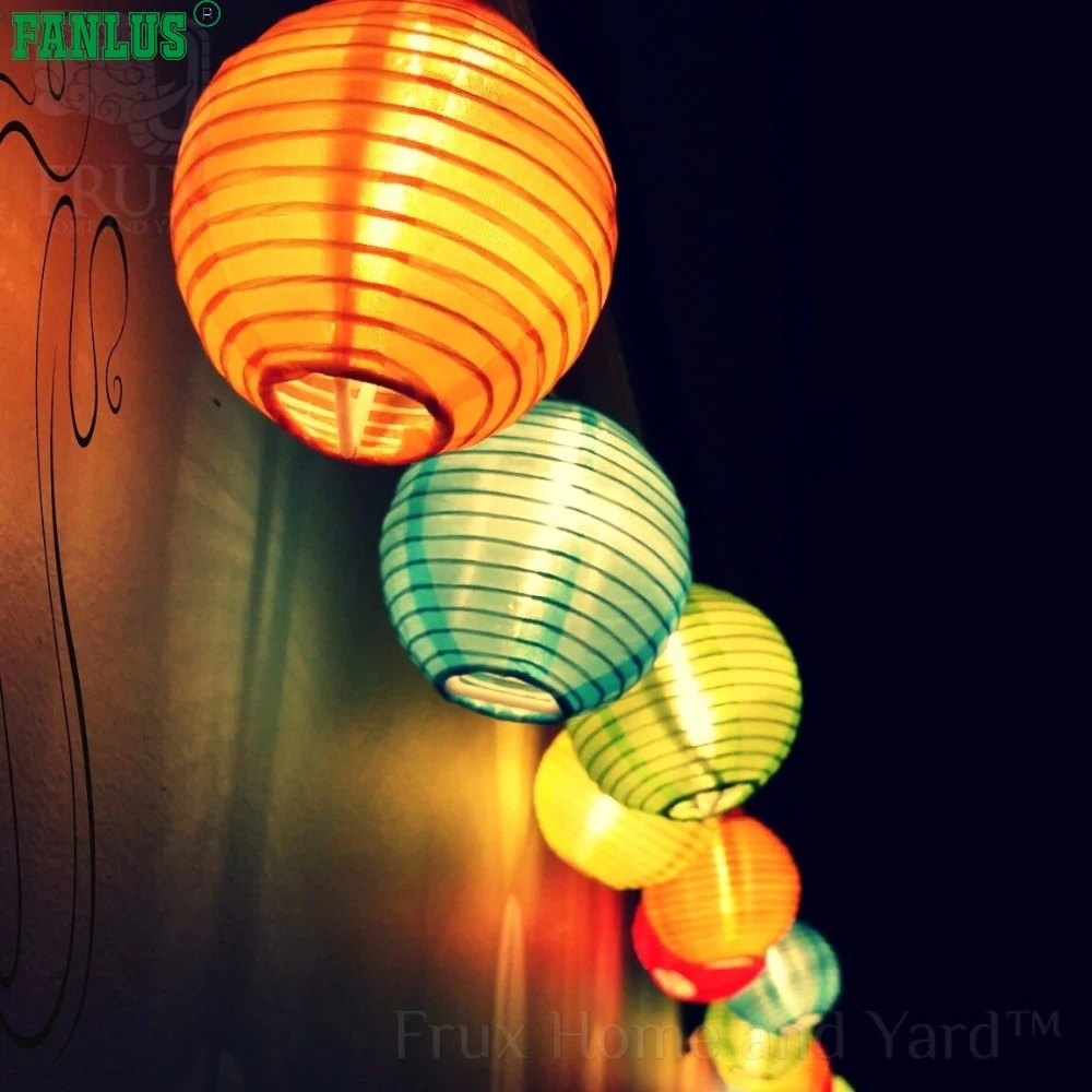FANLUS 4inch paper Lantern String Lights LED Chinese Oriental Style