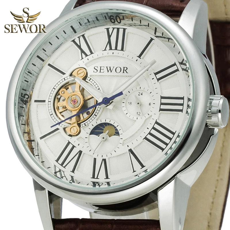 Мужские наручные часы с кожаным ремешком автоподзаводом|watch brand|watch qualitywatch watch |