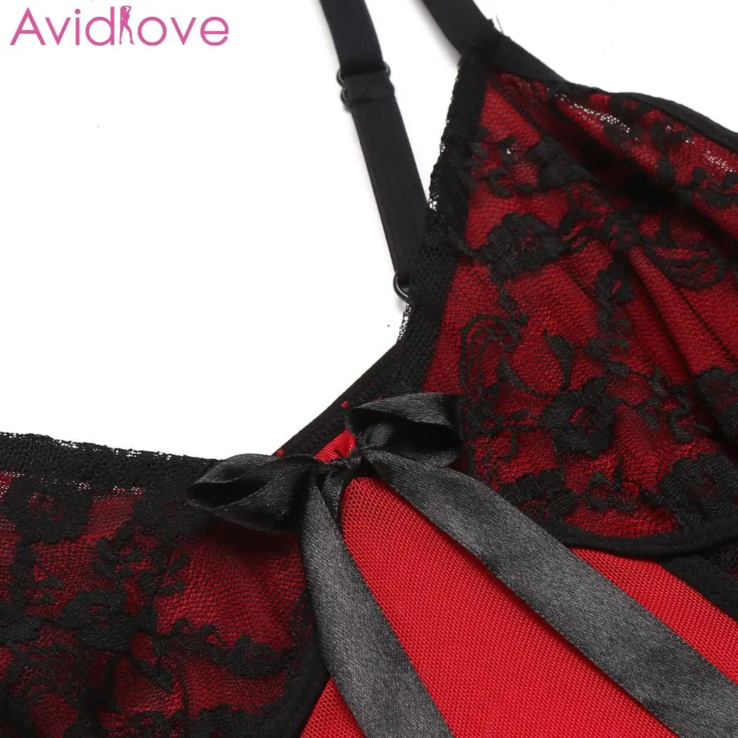 Женское нижнее белье Avidlove кружевное эротическое сексуальное в стиле babydoll ночное