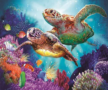 

CAMMITEVER 100% Full DIY 5D Diamond Painting Sea Turtle Cross Stitch Diamond Embroidery Patterns Rhinestones Diamond Mosaic