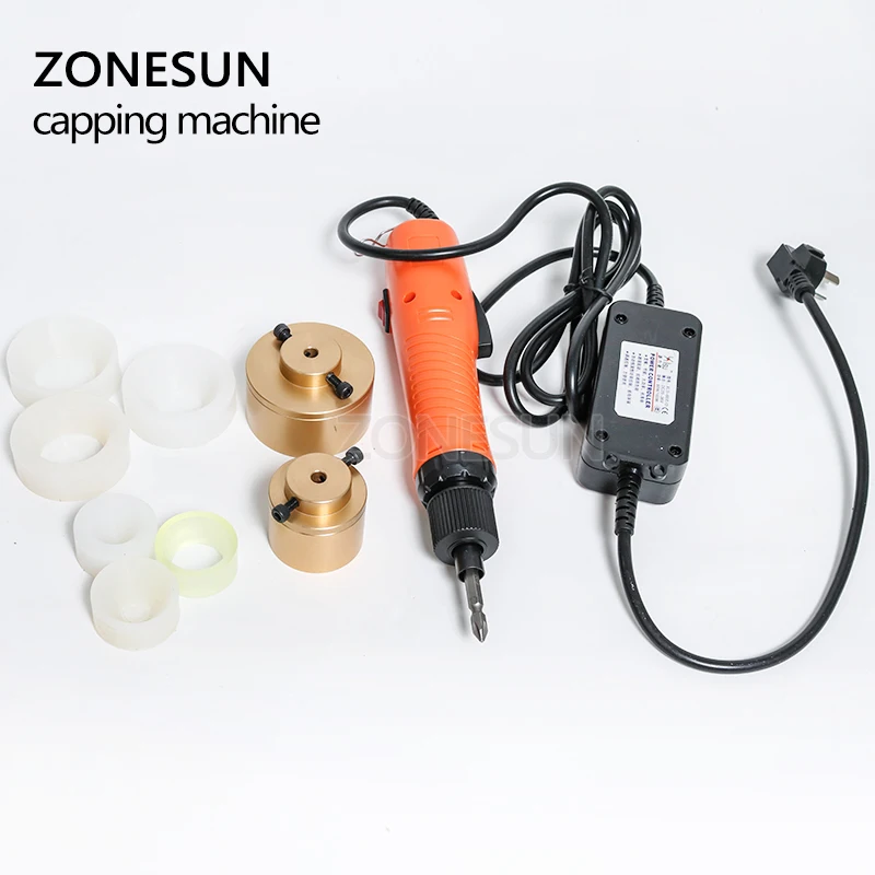 ZONESUN cap ping машина ручная машина для запечатывания автоматический Электрический колпачок винтонарезной станок бутылка упаковочное оборудование 10-50 мм
