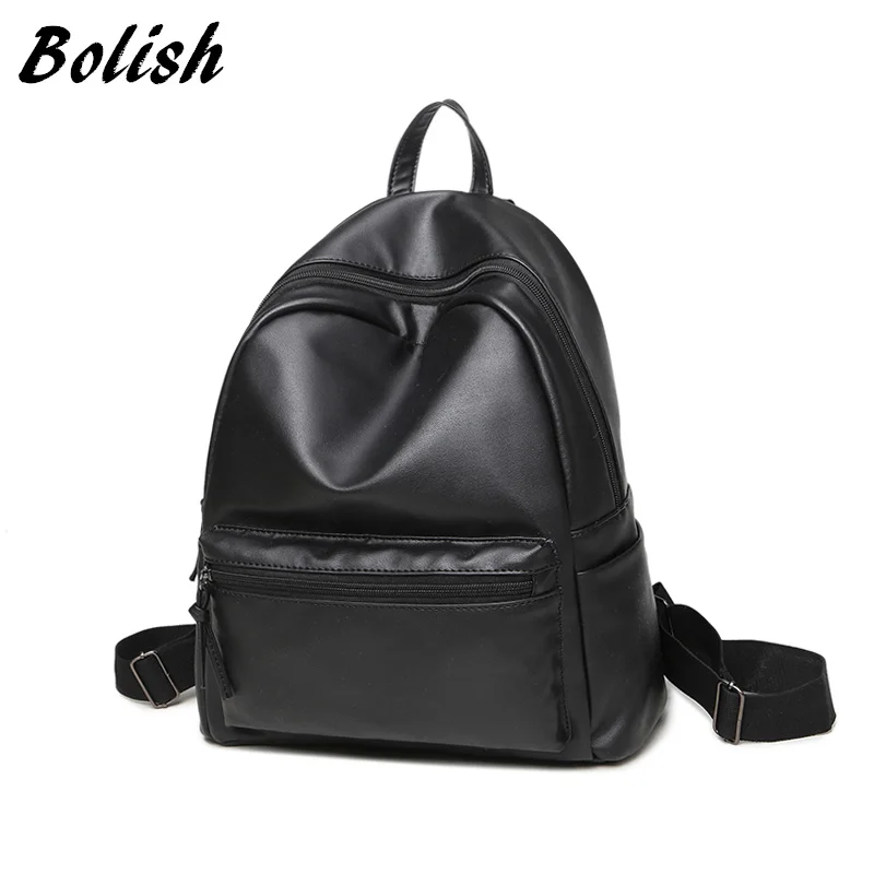 

Bolish High Quality PU Leather Women Backpack Fashion Style Girls School Backpack Small Female Bag Bagpack