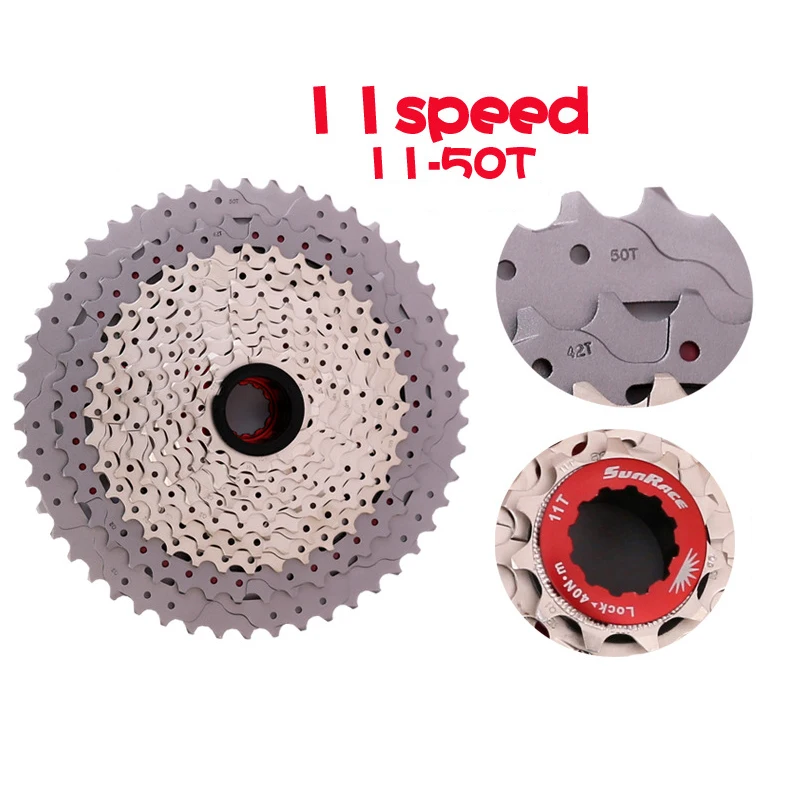 SUNRACE-CSMX80-Cassette-11-Speed-11-50-T-Fiets-Vrijloop-MTB-Mountainbike-Gratis-Wiel-Tandwielen-Cog
