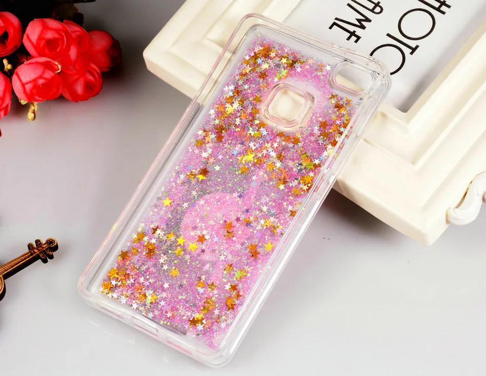 Liquid Quicksand Cases for Huawei P9 Lite Case Glitter Bottle Cute Case For Coque Huawei P9lite Fundas P9 Lite Capas  (3)