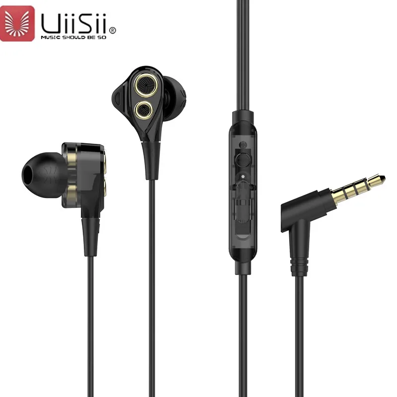 Наушники вкладыши UiiSii с супер басами 2DD + 1BA Quad core HiFi HI RES 1 2 M игровая гарнитура