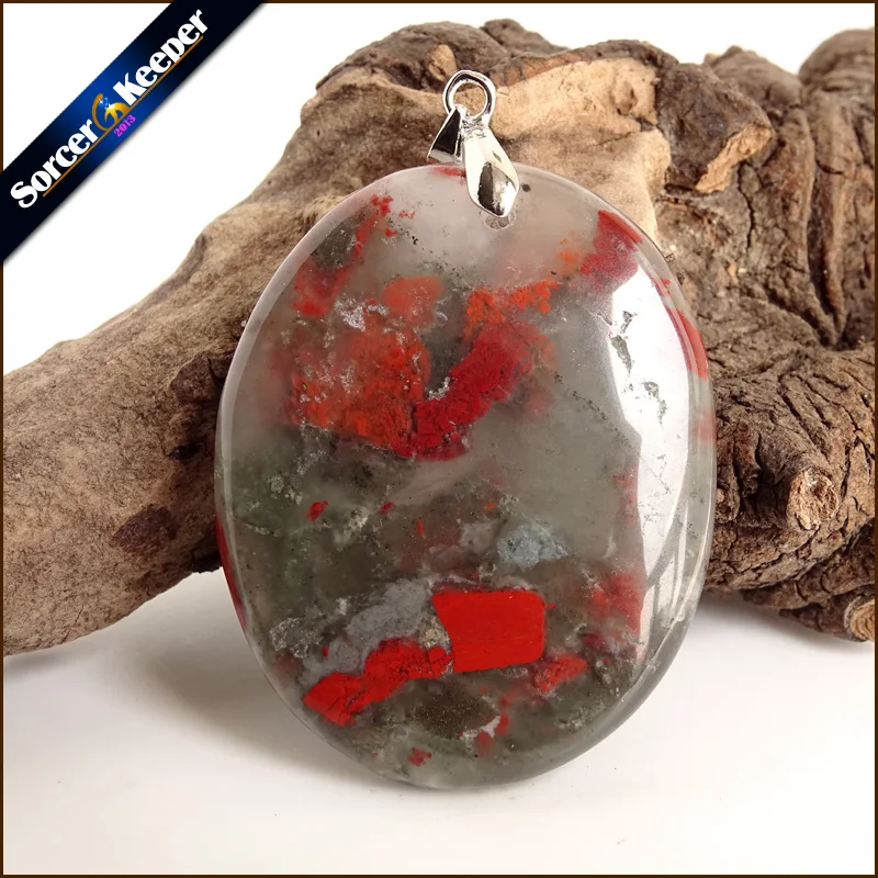 

Collares New Pendant Necklace Natural Crystal Stone Bloodstone Beads Agates Necklace & Pendants Fashion Bijoux Women YS791