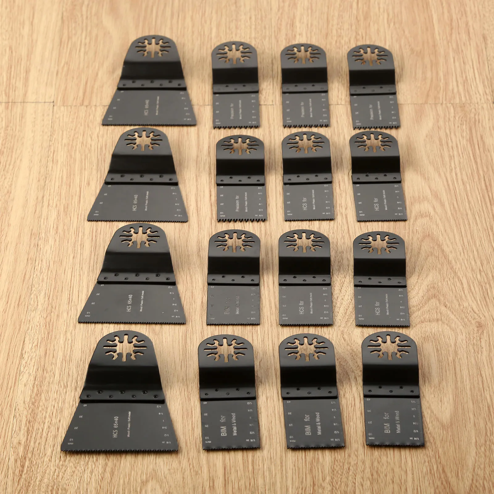 Lâmina de Serra para Corte de Madeira de Madeira de Metal para Renovador Vadia Oscilante Ferramentas Multi para Renovador Eléctricas Bosch Fein Dremel 16 Pçs – Set