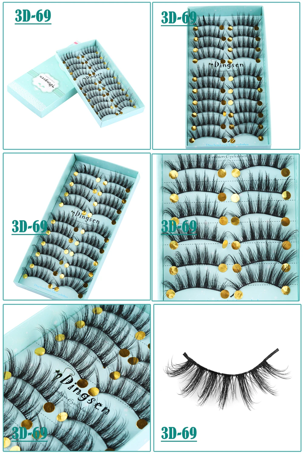 10 пар 3D Мягкие Faxu норковые накладные ресницы перекрещивающиеся пушистые черные длинные ресницы средство для увеличения глаз инструменты для макияжа 3D-71