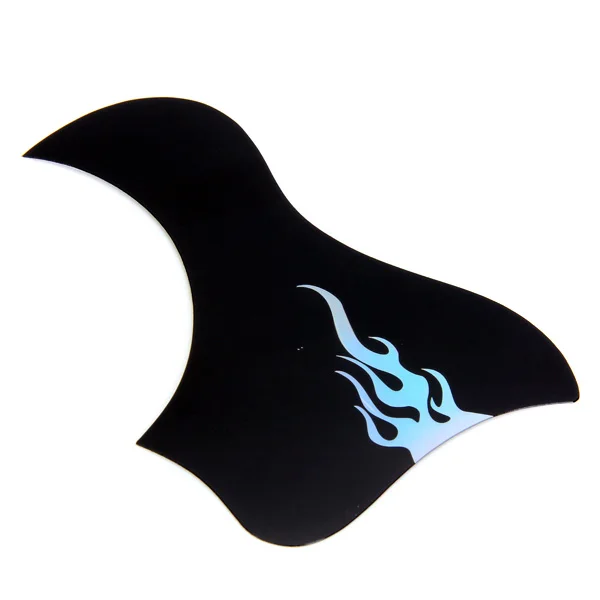 Cool Black Duck Anti-Scratch Pickguard Plate Features with Silvery Flame Pattern For Acoustic Guitar Quality PVC