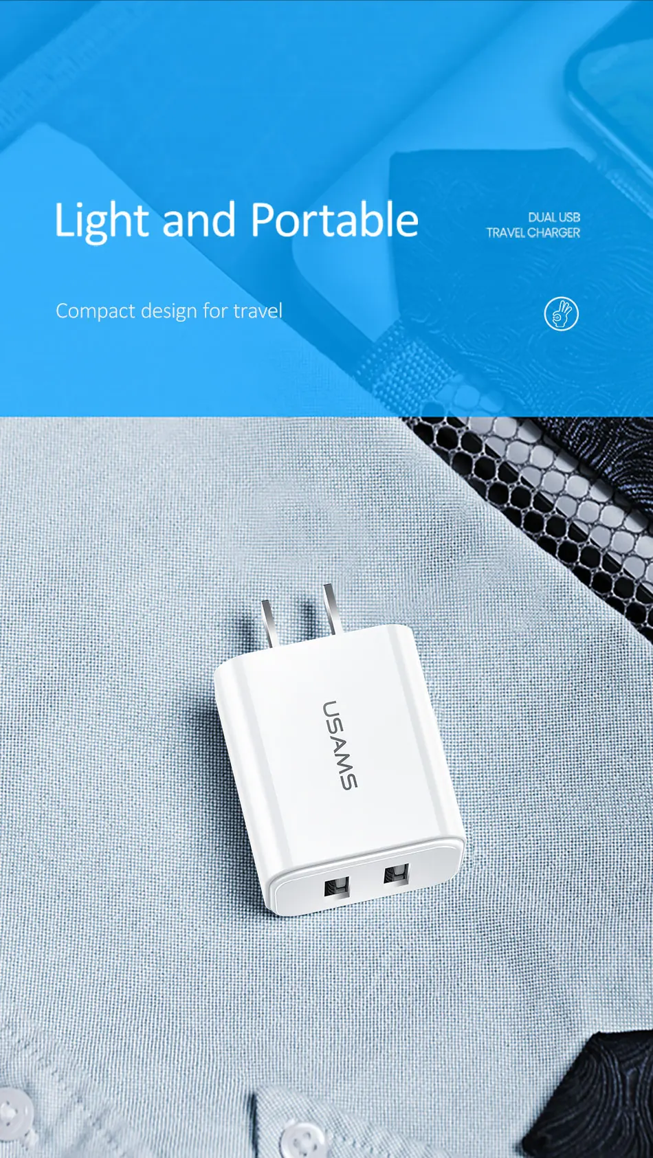 Двойное USB зарядное устройство USAMS 2.1A Быстрая зарядка мобильного телефона адаптер для iPhone X 8 EU/US вилка настенное зарядное устройство для samsung Xiaomi