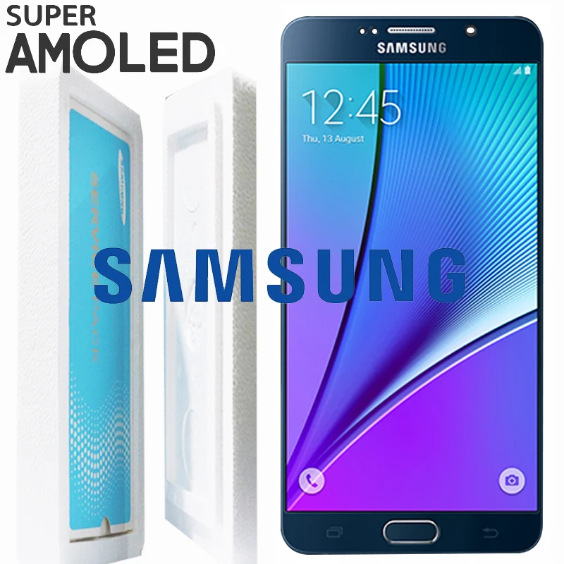 5,7 ''ЖК-дисплей с рамкой для SAMSUNG Galaxy Note 5 дисплей N9200 N920T N920A N920I N920G кодирующий преобразователь сенсорного экрана в сборе