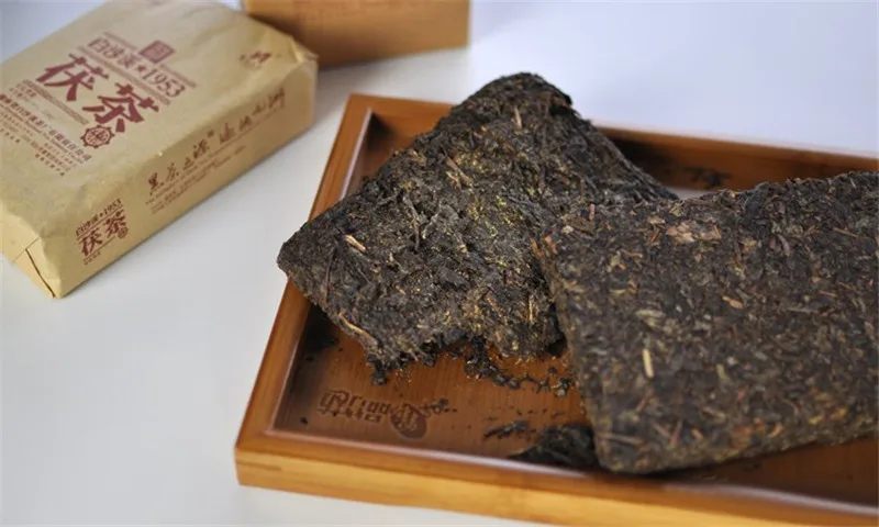  C-PE091 Premium nature chinese black tea 338g antifatigue Hunan dark tea decompress Jinhua Fu brick post fermented tea 