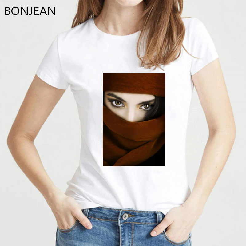 

Vintage t shirt women summer 2019 beautiful eyes mysterious girl printed tshirt femme top female white t-shirt women's clothing