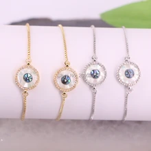 8 круглая форма для торта кубический скорлупки из циркония браслет-цепочка для Для женщин